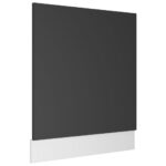 Dishwasher Panel Grey 59.5x3x67cm Engineered Wood