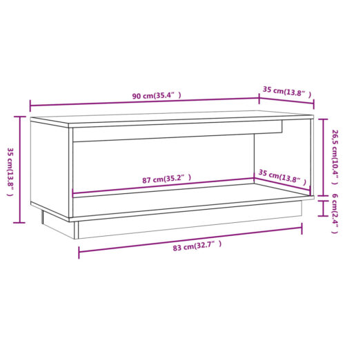 TV Cabinet 90x35x35cm Solid Wood Pine - Image 10