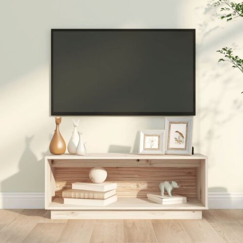 TV Cabinet 90x35x35cm Solid Wood Pine - Image 9