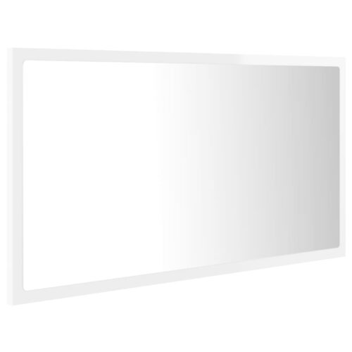 LED Bathroom Mirror High Gloss White 80x8.5x37cm Acrylic - Image 6