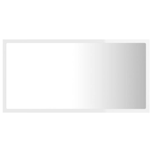 LED Bathroom Mirror High Gloss White 80x8.5x37cm Acrylic - Image 7