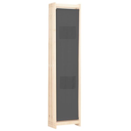 6-Panel Room Divider Grey 240x170x4cm Fabric - Image 4