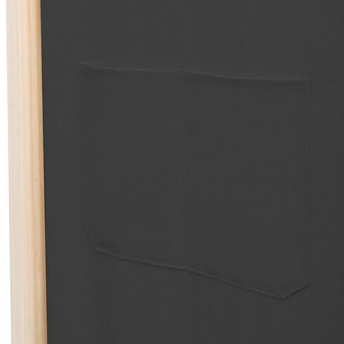 6-Panel Room Divider Grey 240x170x4cm Fabric - Image 7