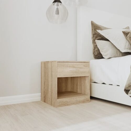 Nightstand 2pcs with Drawer Oak Colour - Image 3