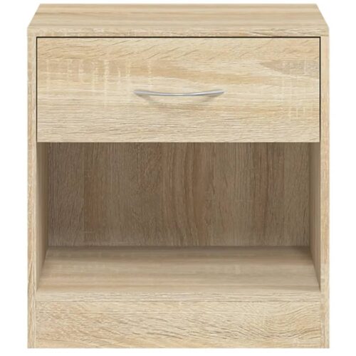 Nightstand 2pcs with Drawer Oak Colour - Image 8