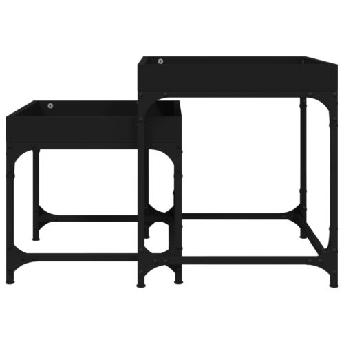 Side Tables 2pcs Black Engineered Wood - Image 6