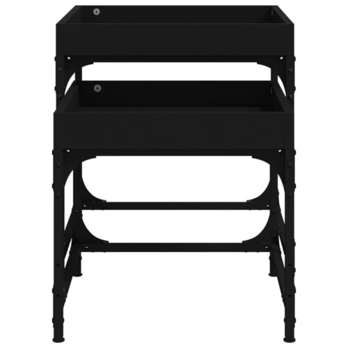 Side Tables 2pcs Black Engineered Wood - Image 8