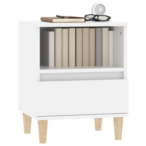 Bedside Cabinet White 40x35x50cm - Image 3