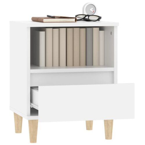 Bedside Cabinet White 40x35x50cm - Image 4