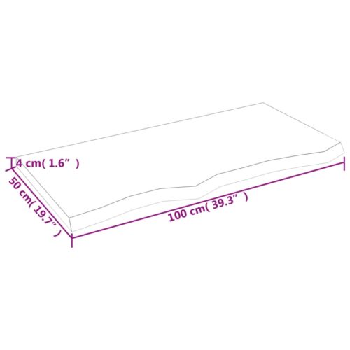 Table Top Dark Brown 100x50x4cm Treated Solid Wood Oak DIY Desk Panel Board - Image 8