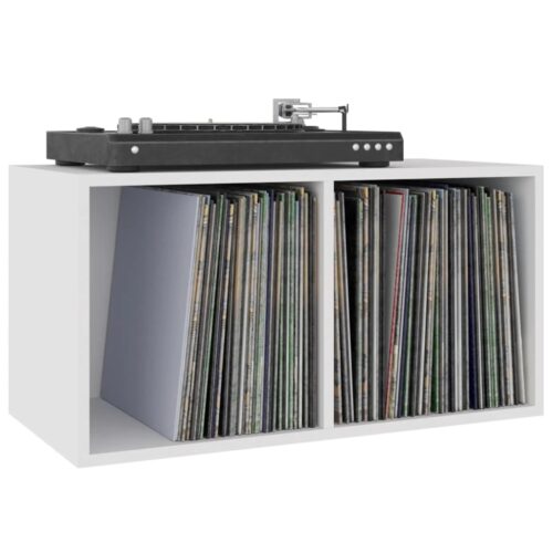 Vinyl Storage Box White 71x34x36cm Engineered Wood - Image 5