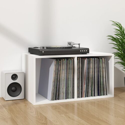 Vinyl Storage Box White 71x34x36cm Engineered Wood - Image 6