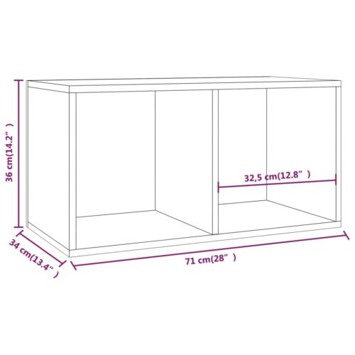 Vinyl Storage Box White 71x34x36cm Engineered Wood - Image 9