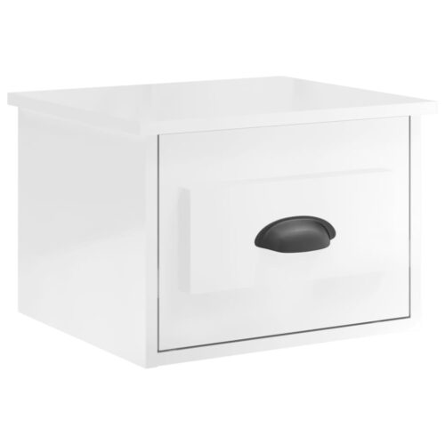 Wall-mounted Bedside Cabinets 2pcs High Gloss White 41.5x36x28cm - Image 5