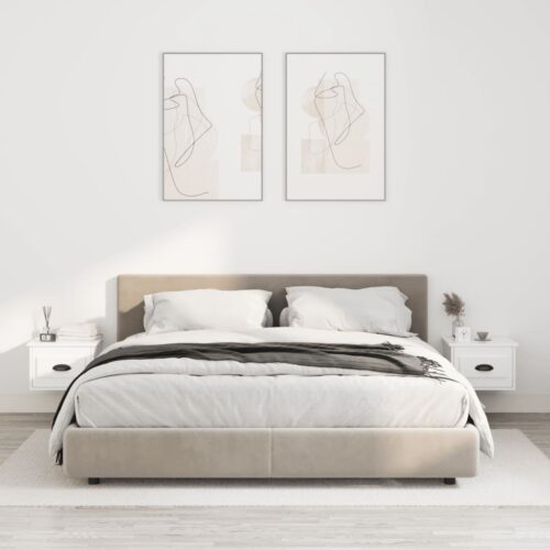 Wall-mounted Bedside Cabinets 2pcs High Gloss White 41.5x36x28cm - Image 12