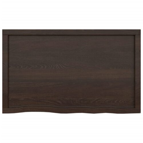 Table Top Dark Brown 100x60x4cm Treated Solid Wood Oak DIY Desk Panel Board - Image 4