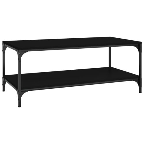 Coffee Table Black 80x50x40cm Engineered Wood - Image 2