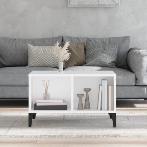 Coffee Table White 60x50x36.5cm Engineered Wood - Image 3