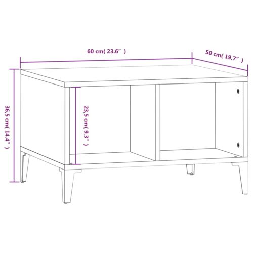 Coffee Table White 60x50x36.5cm Engineered Wood - Image 8