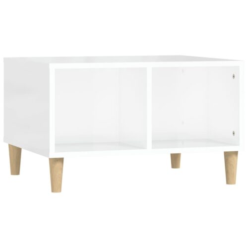 Coffee Table High Gloss White 60x50x36.5cm Engineered Wood
