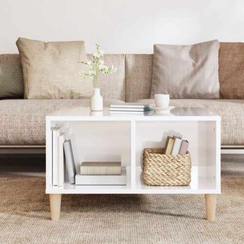 Coffee Table High Gloss White 60x50x36.5cm Engineered Wood - Image 8