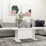 Coffee Table White 103.5x60x40cm Engineered Wood
