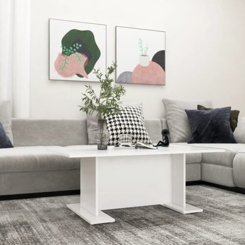 Coffee Table White 103.5x60x40cm Engineered Wood