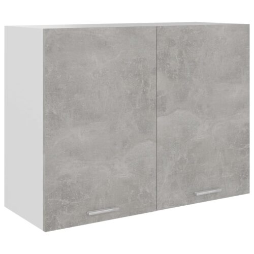 Hanging Cabinet Concrete Grey 80x31x60cm Engineered Wood - Image 10