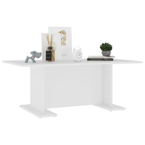 Coffee Table White 103.5x60x40cm Engineered Wood - Image 3