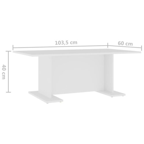 Coffee Table White 103.5x60x40cm Engineered Wood - Image 6