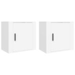 Wall-mounted Bedside Cabinets 2pcs White 50x30x47cm