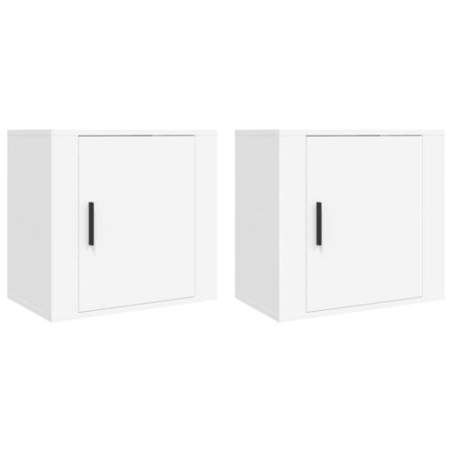 Wall-mounted Bedside Cabinets 2pcs White 50x30x47cm