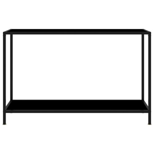 Console Table Black 120x35x75cm Tempered Glass - Image 2