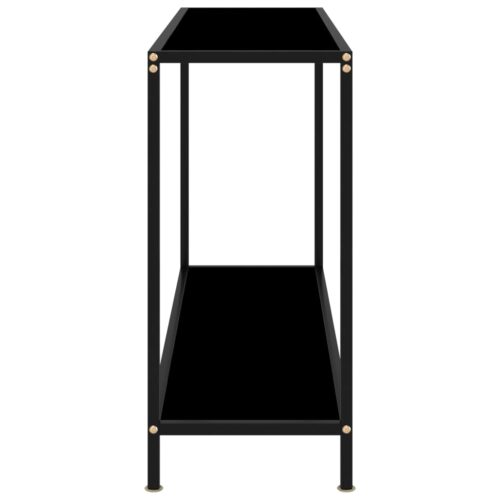 Console Table Black 120x35x75cm Tempered Glass - Image 3