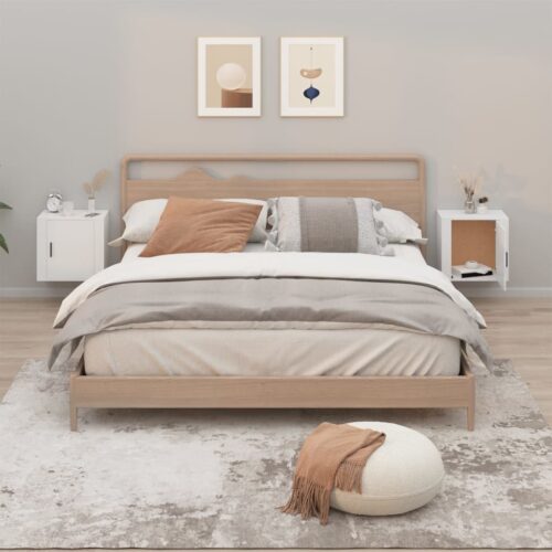 Wall-mounted Bedside Cabinets 2pcs White 50x30x47cm - Image 12