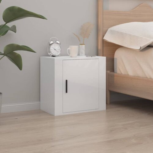 Wall-mounted Bedside Cabinets 2pcs High Gloss White 50x30x47cm - Image 3