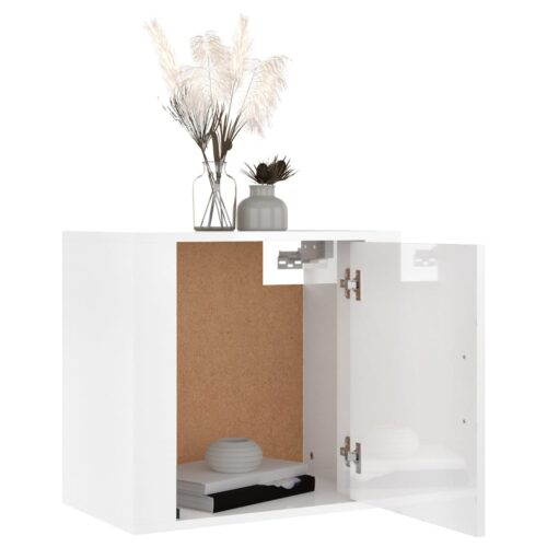 Wall-mounted Bedside Cabinets 2pcs High Gloss White 50x30x47cm - Image 4