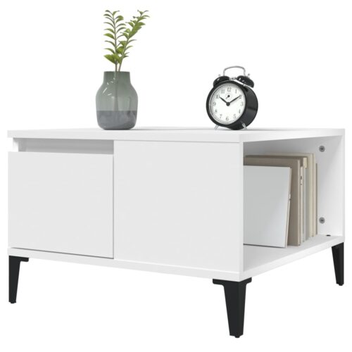 Coffee Table White 55x55x36.5cm Engineered Wood - Image 4
