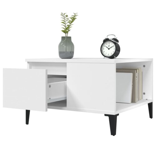 Coffee Table White 55x55x36.5cm Engineered Wood - Image 5