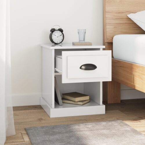 Bedside Cabinets 2pcs High Gloss White 39x39x47.5cm Engineered Wood - Image 4