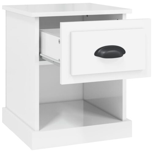 Bedside Cabinets 2pcs High Gloss White 39x39x47.5cm Engineered Wood - Image 7