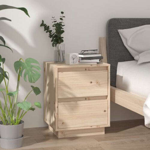 Bedside Cabinets 2pcs 40x35x50cm Solid Wood Pine - Image 3