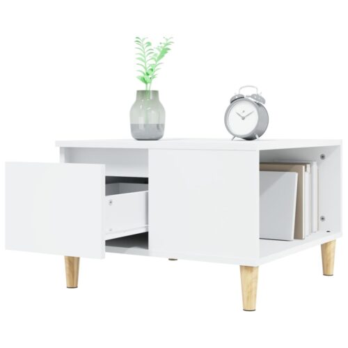 Coffee Table White 55x55x36.5cm Engineered Wood - Image 5