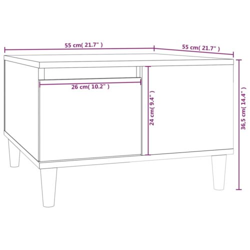 Coffee Table White 55x55x36.5cm Engineered Wood - Image 10
