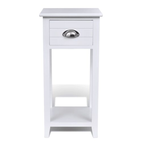Nightstand with 1 Drawer White - Image 5