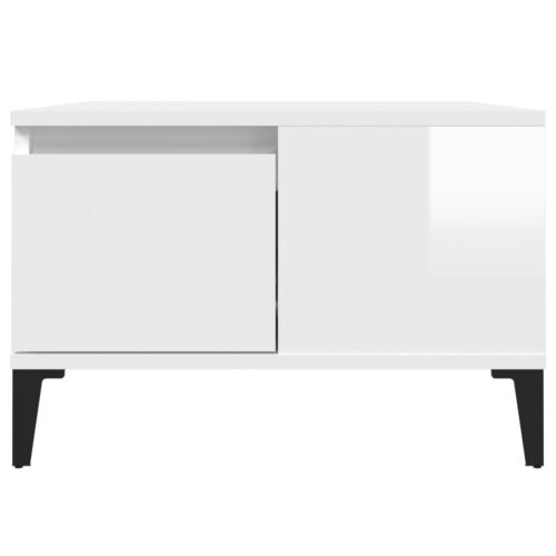 Coffee Table High Gloss White 55x55x36.5cm Engineered Wood - Image 7