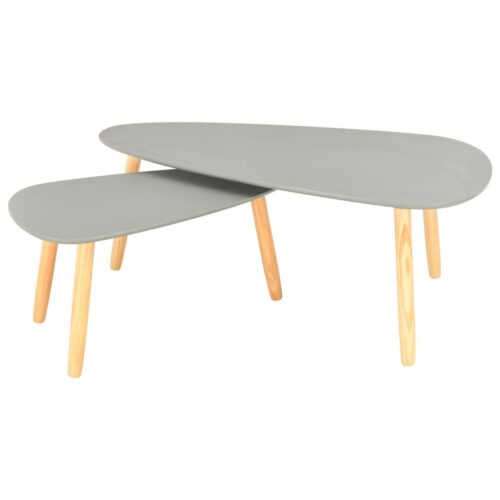 Coffee Tables 2pcs Grey Solid Pinewood - Image 12