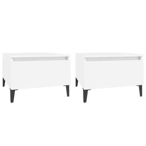 Side Tables 2pcs White 50x46x35cm Engineered Wood - Image 2