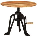 Side Table 60x(42-62)cm Solid Wood Acacia Cast Iron