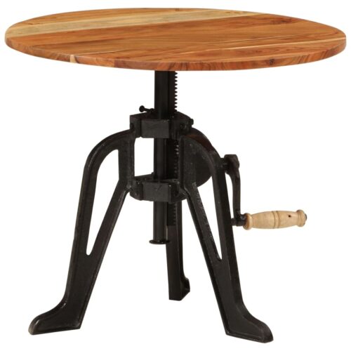 Side Table 60x(42-62)cm Solid Wood Acacia Cast Iron - Image 7